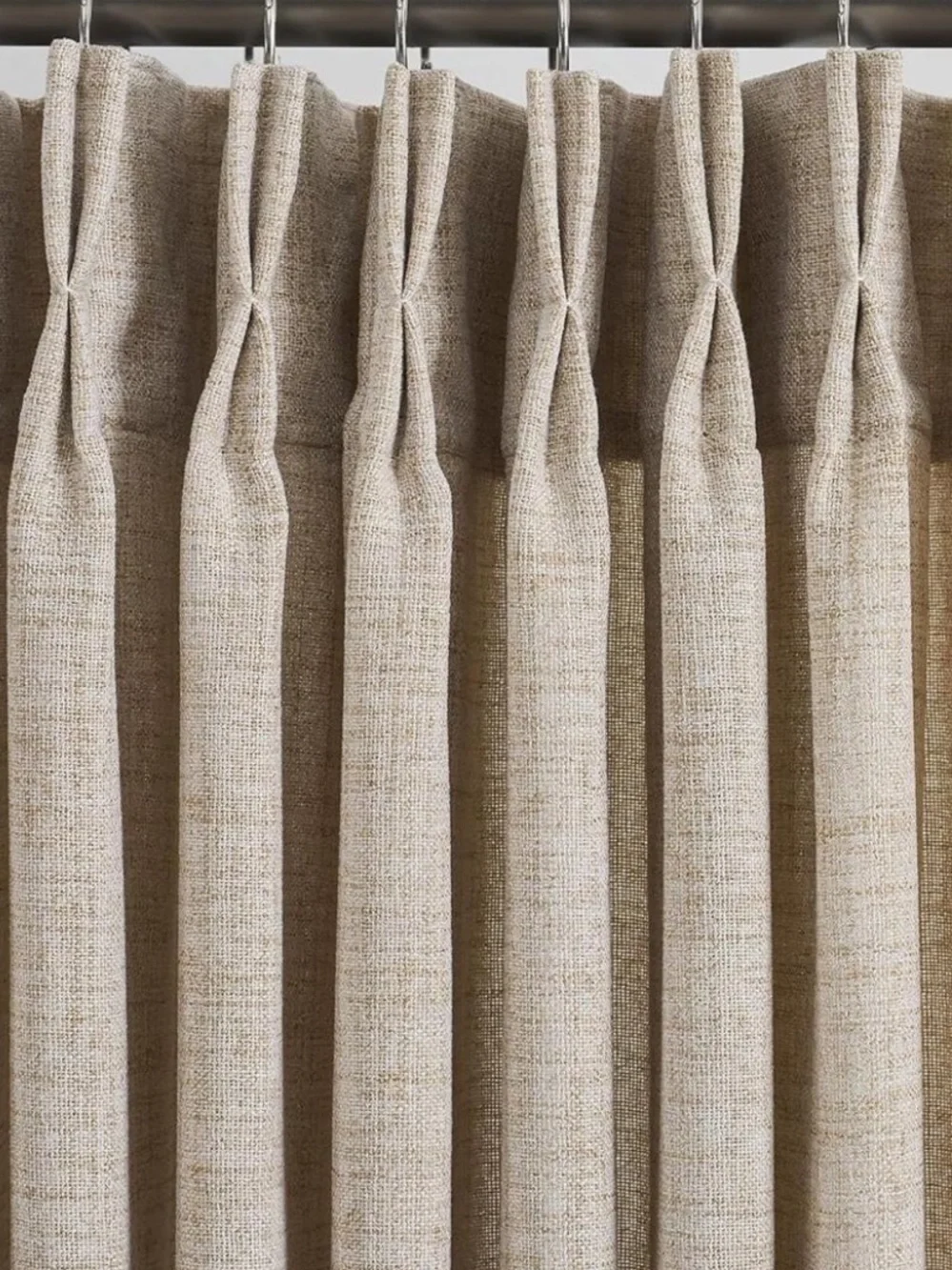Neutral Beige Pleated Curtain Panels - Home Accents
